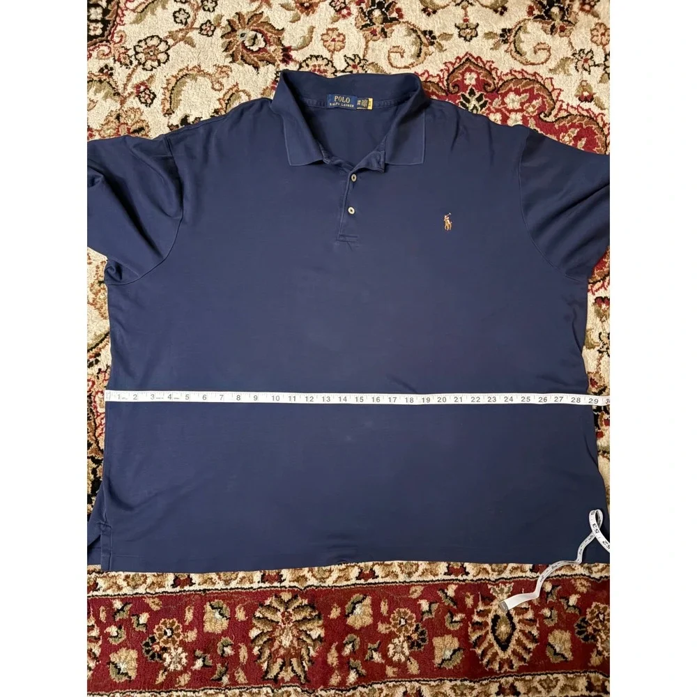 Polo Ralph Lauren Polo Shirt 3XB Big Navy Blue Pony Short Sleeve Cotton